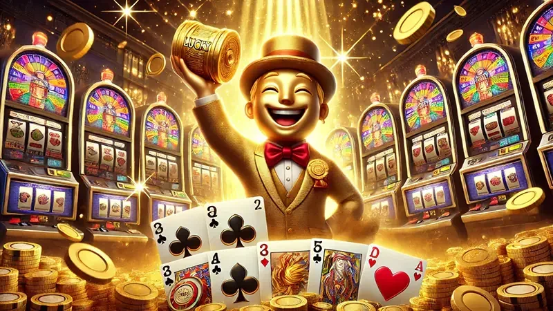 Ilustrasi layar slot mobile dengan simbol reel berwarna